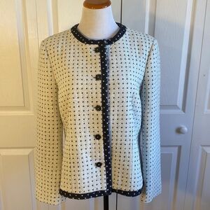 Zanella Platinum White & Black Sonia Blazer Size 14
